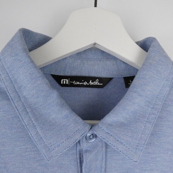 Travis Mathew Polo Golf Shirt Short Sleeve Mens Large Blue Pima Cotton Collared - Picture 4 of 15